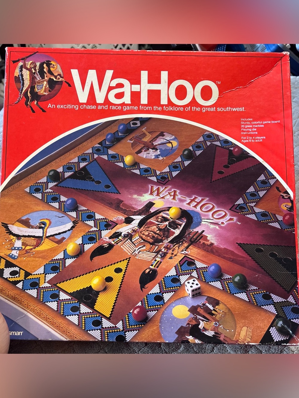 Vintage Wa-Hoo Board Game 1986 Pressman Complete Marble Race Game